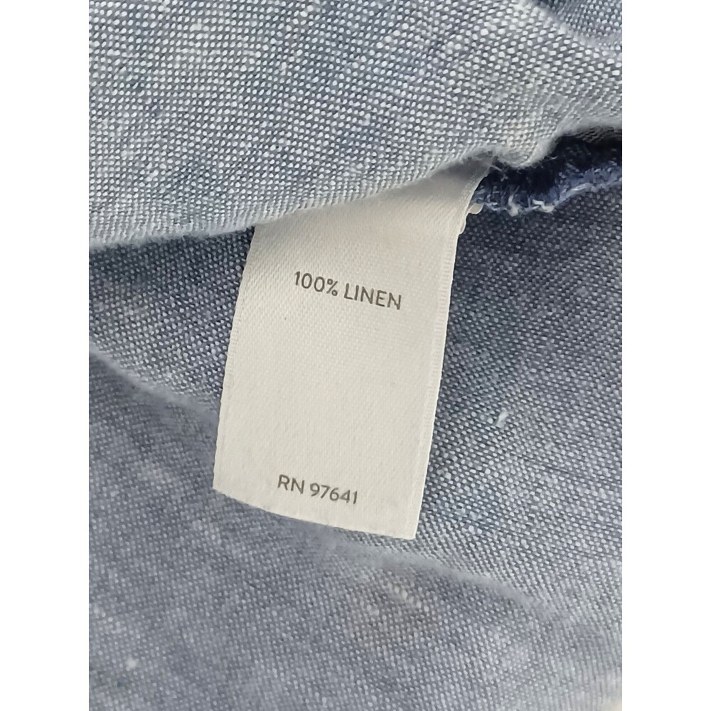J. Jill Love Linen 100% Linen Shirt Dress XL Tall Pockets Preppy Classic Coastal - Picture 5 of 6